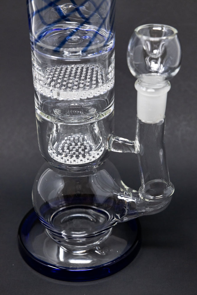 Gray 16" Thick Bubble Bottom Honeycomb Bong StonedGenie.com Bong