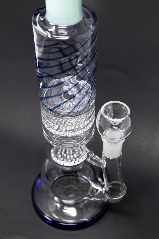 White Smoke 16" Thick Bubble Bottom Honeycomb Bong StonedGenie.com Bong