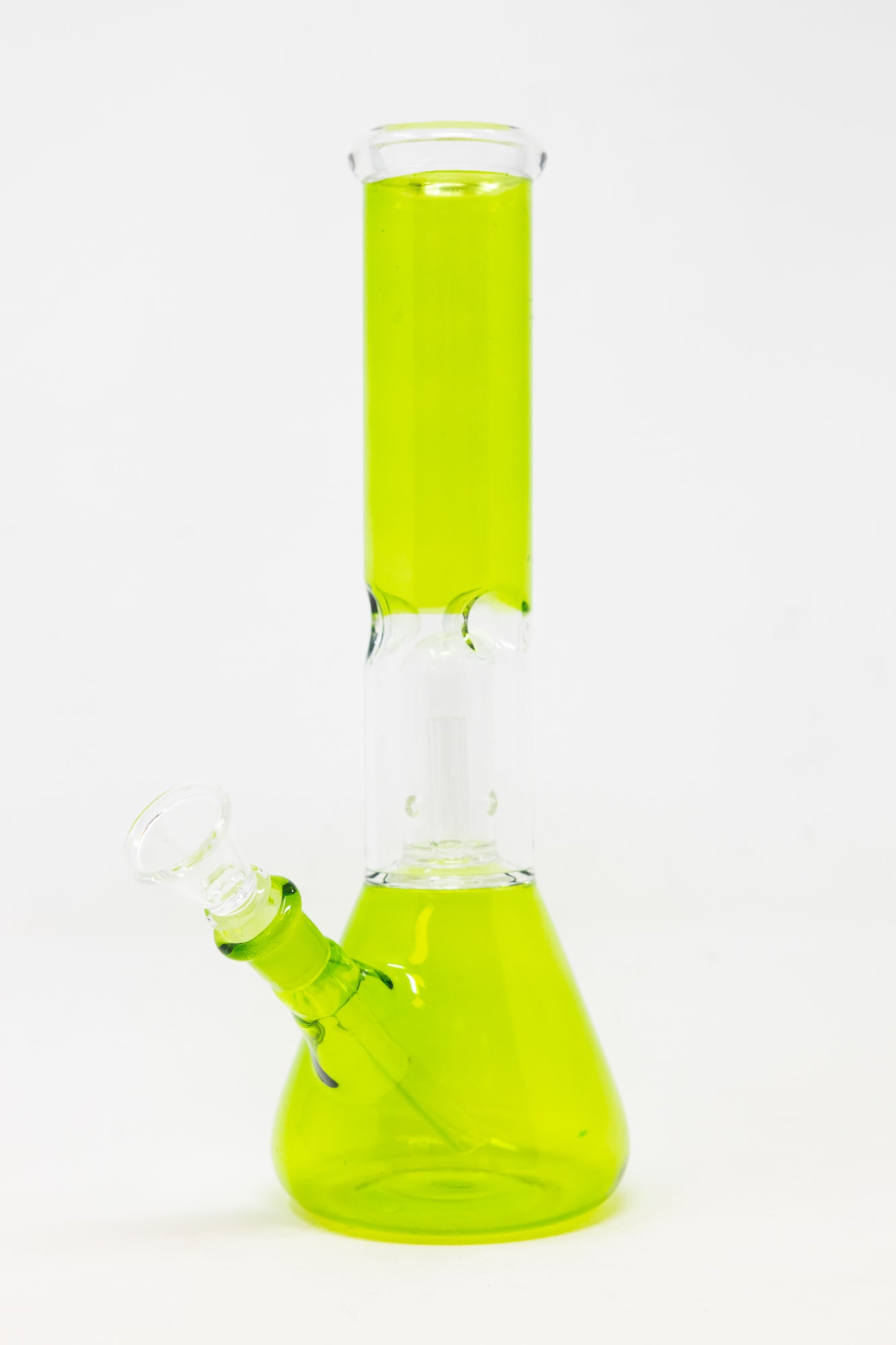 10" Yellow/Green Single Percolator Bong