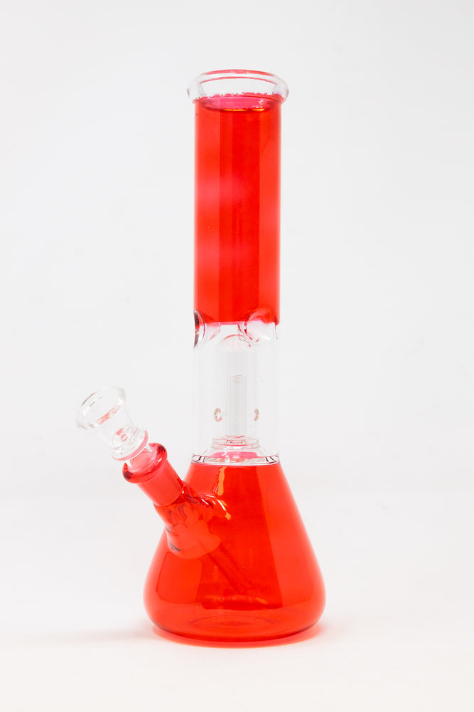 10" Red Single Percolator Bong