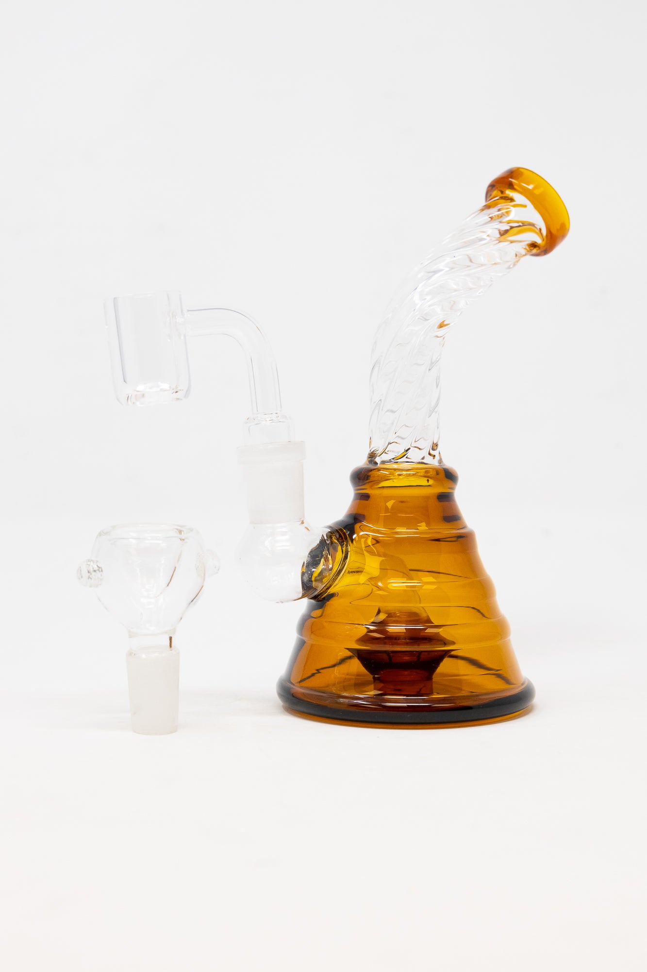7" Amber Twisted Dab Rig