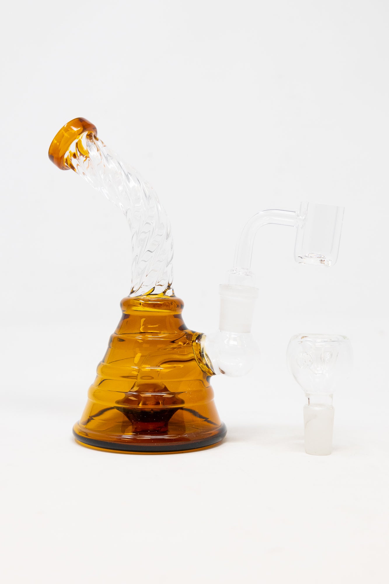 7" Amber Twisted Dab Rig