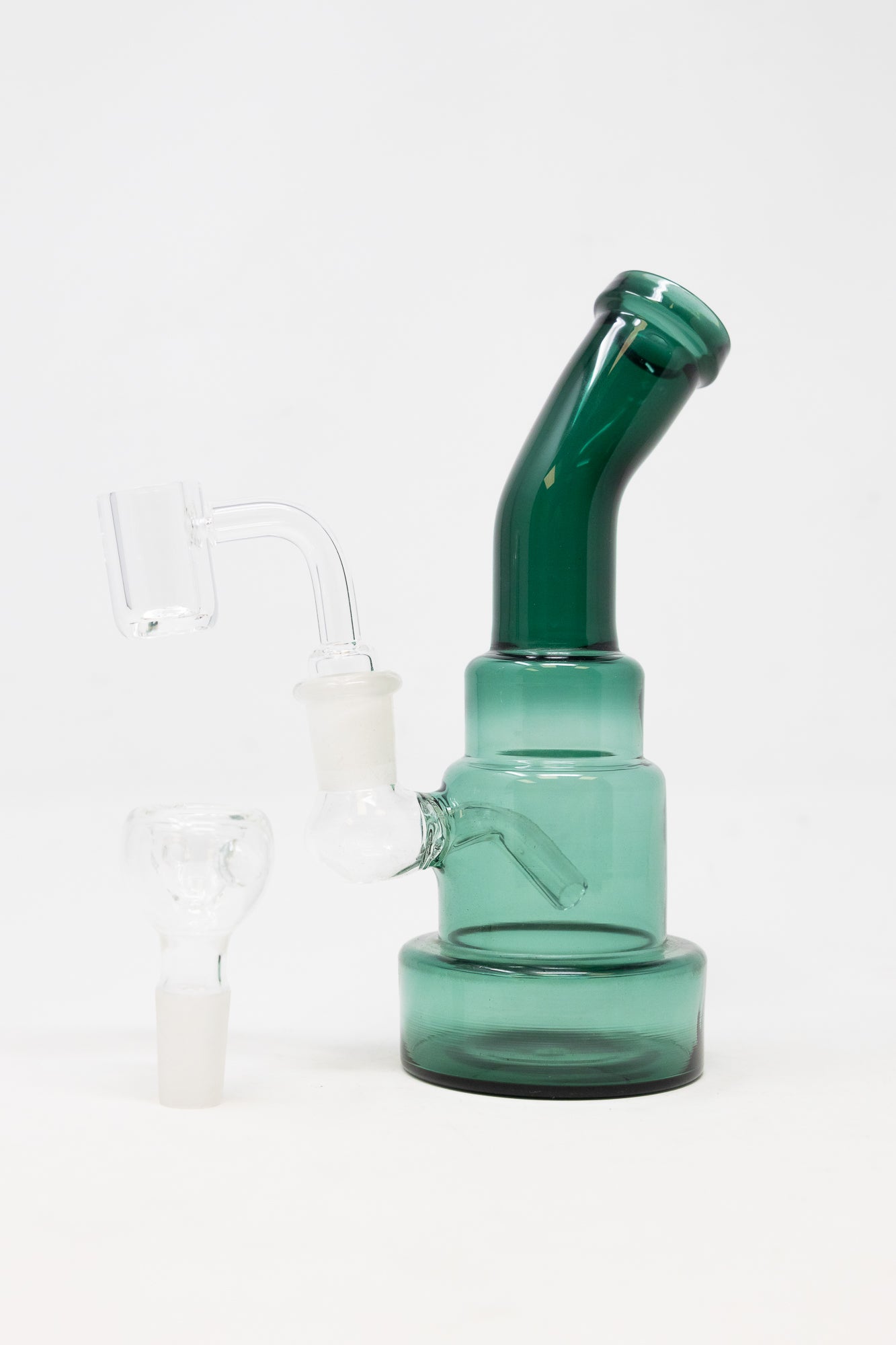 6" Dark Green Shower Bend Dab Rig