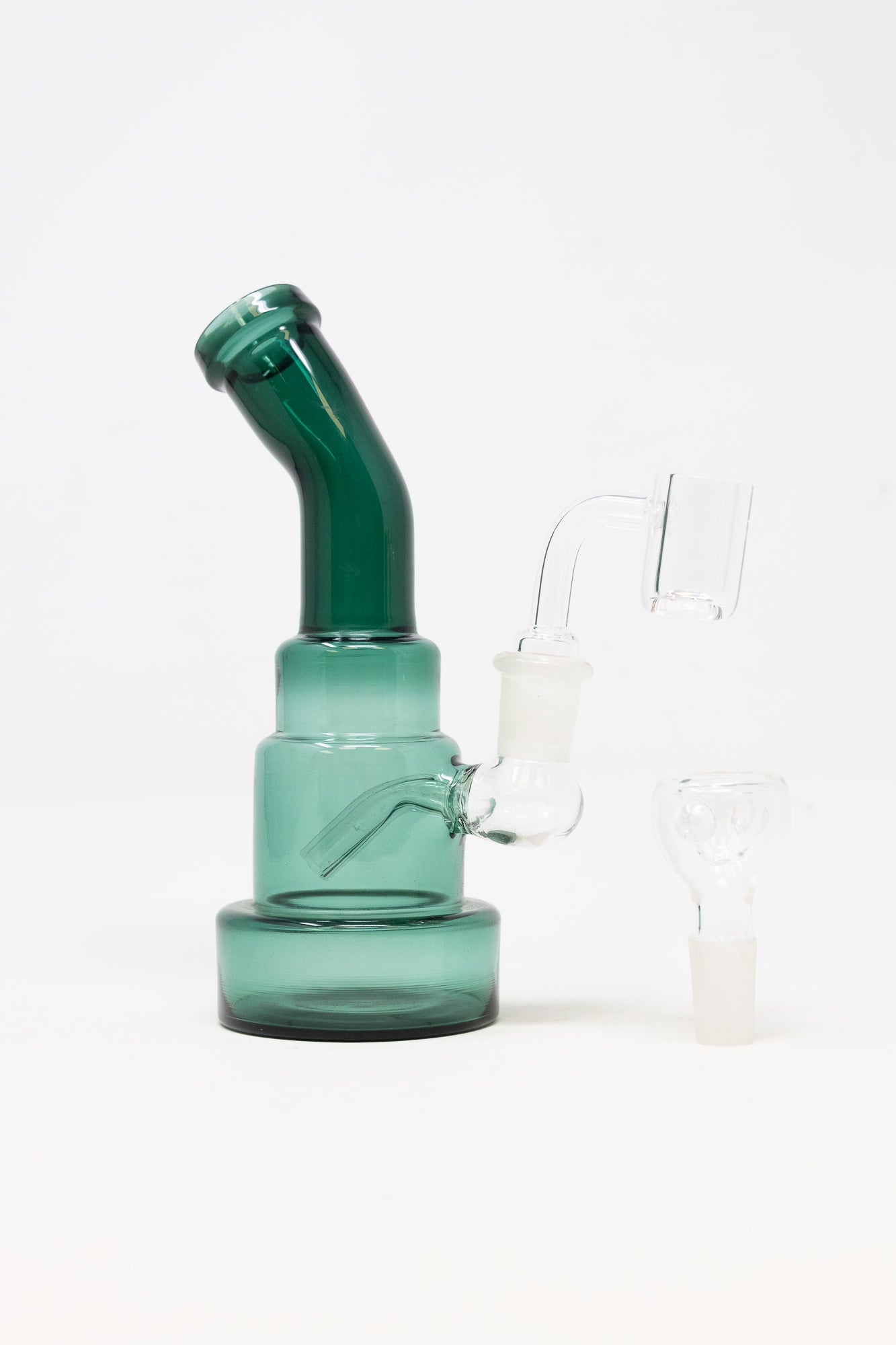 6" Dark Green Shower Bend Dab Rig