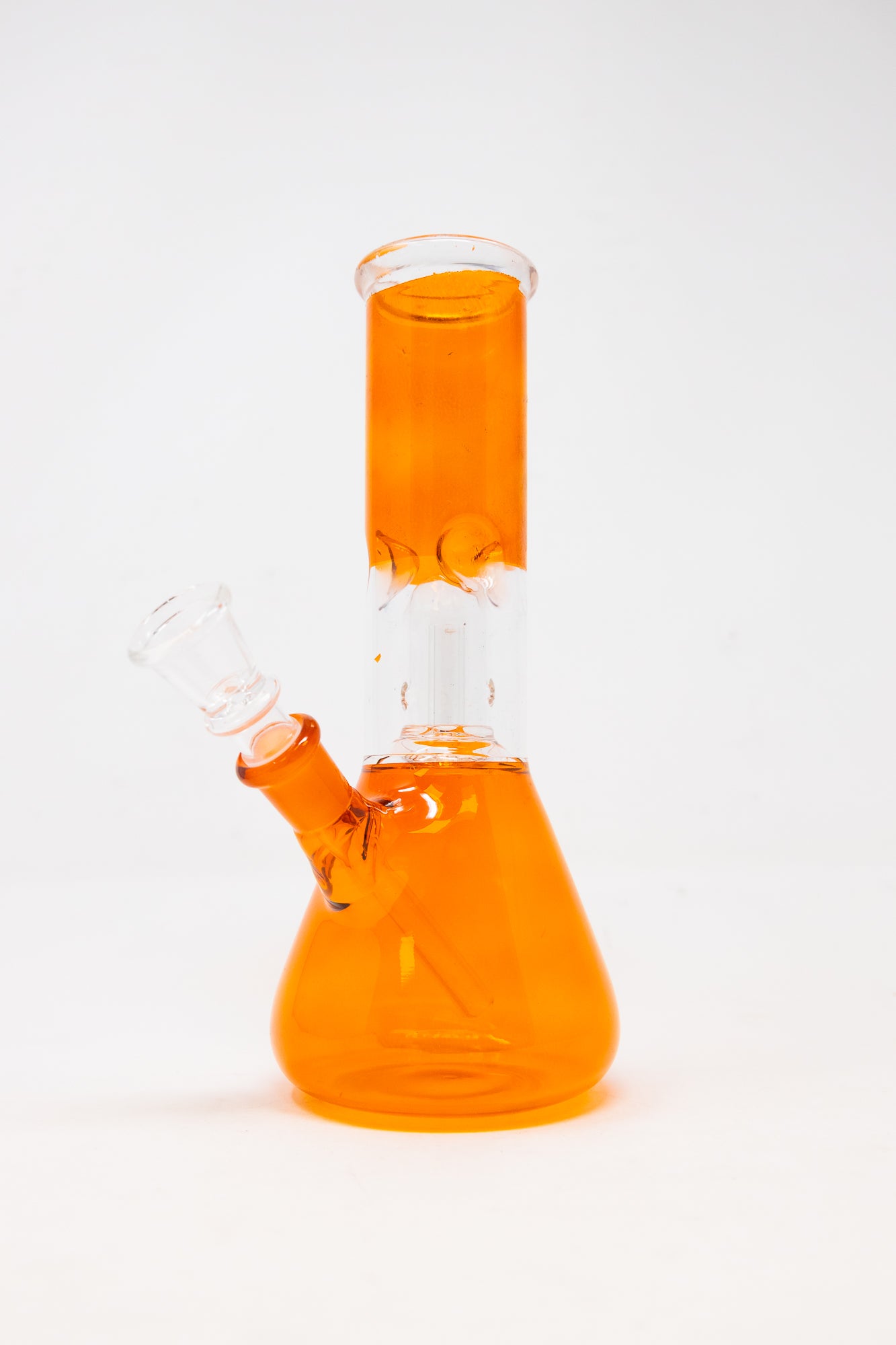 8" Orange Single Perk Bong w/ Ice Catcher