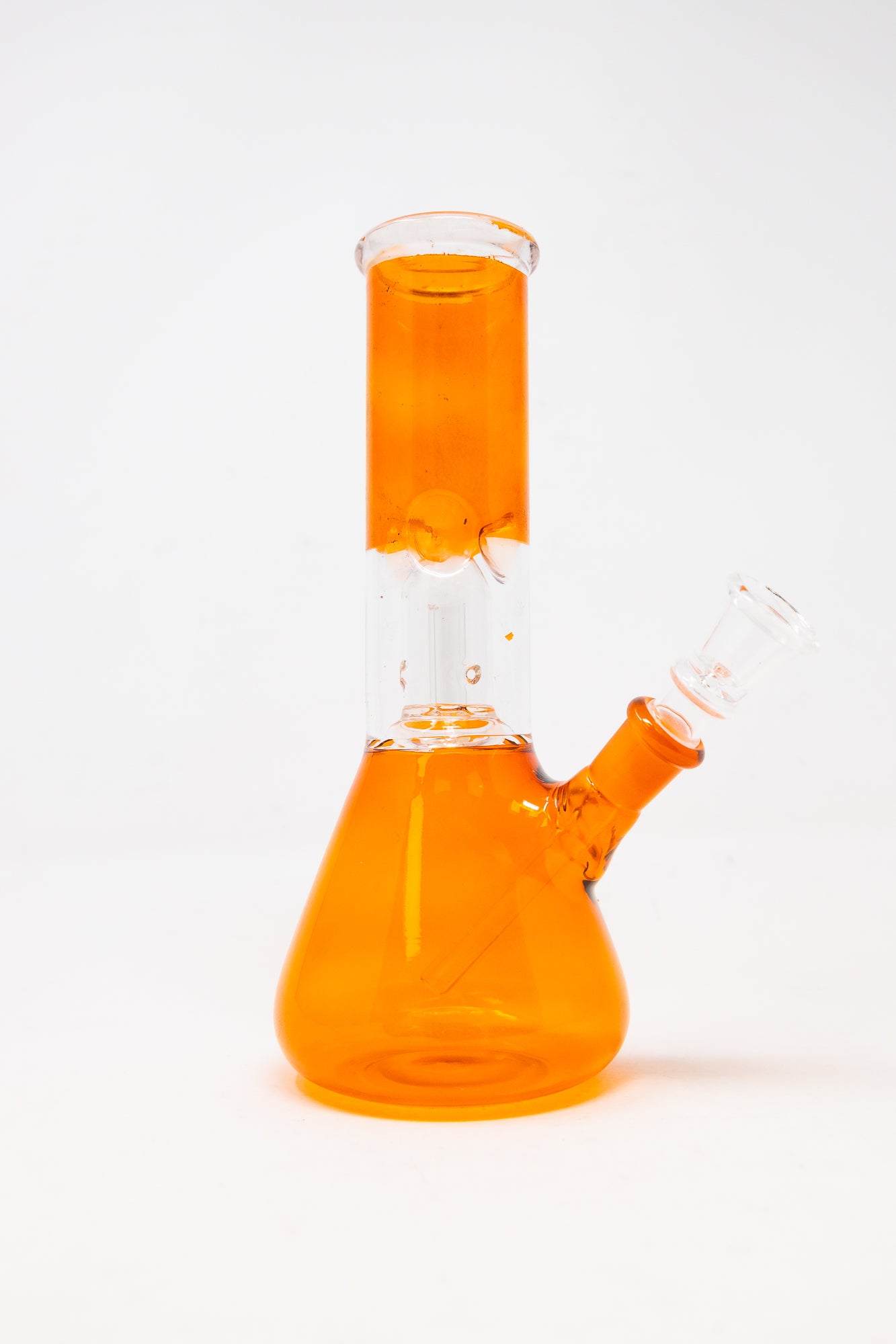 8" Orange Single Perk Bong w/ Ice Catcher
