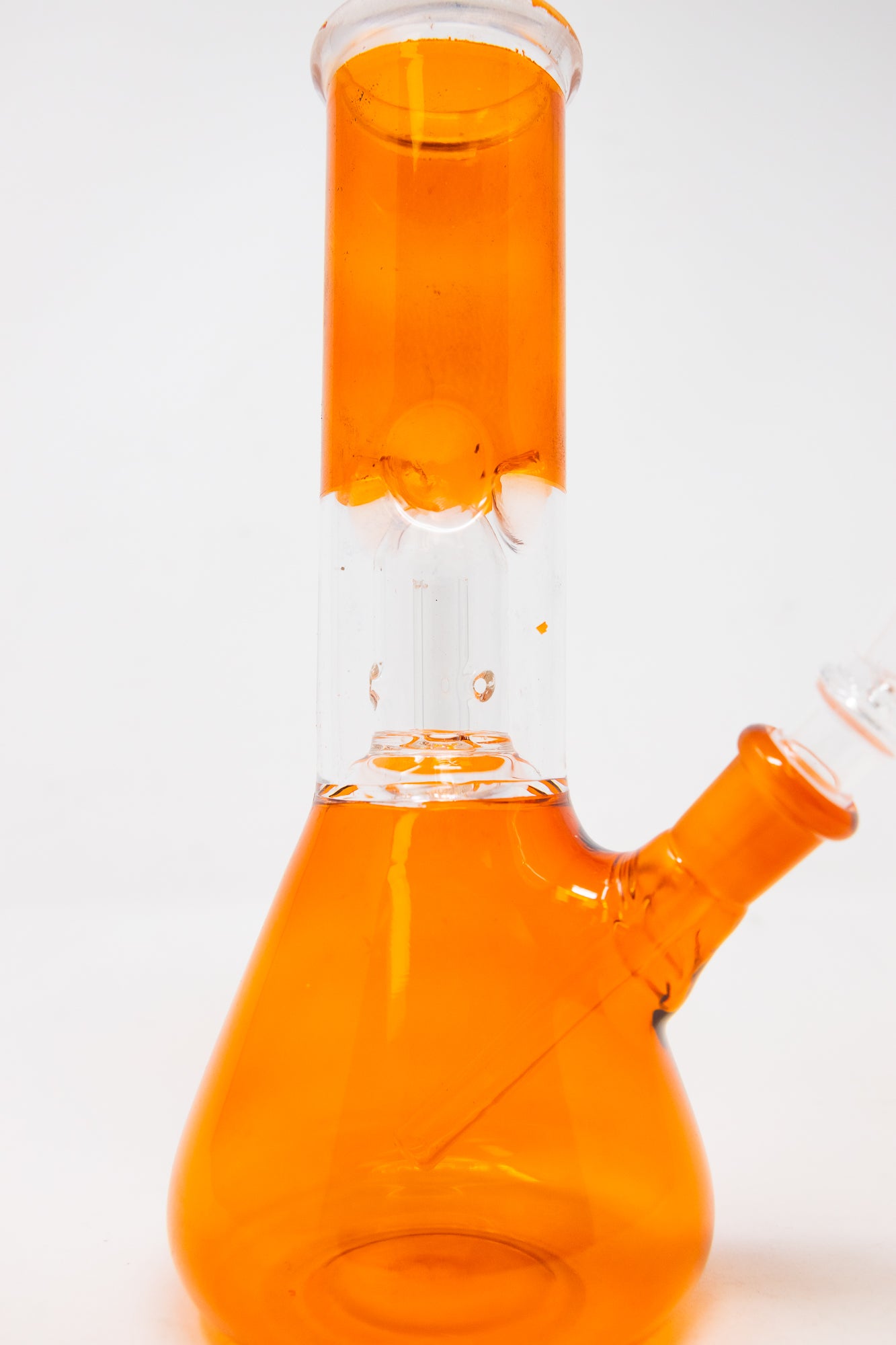 8" Orange Single Perk Bong w/ Ice Catcher