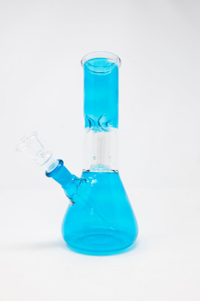 8" Teal Single Perk Bong w/ Ice Catcher