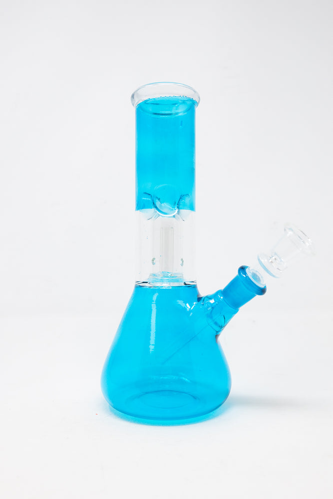 8" Teal Single Perk Bong w/ Ice Catcher