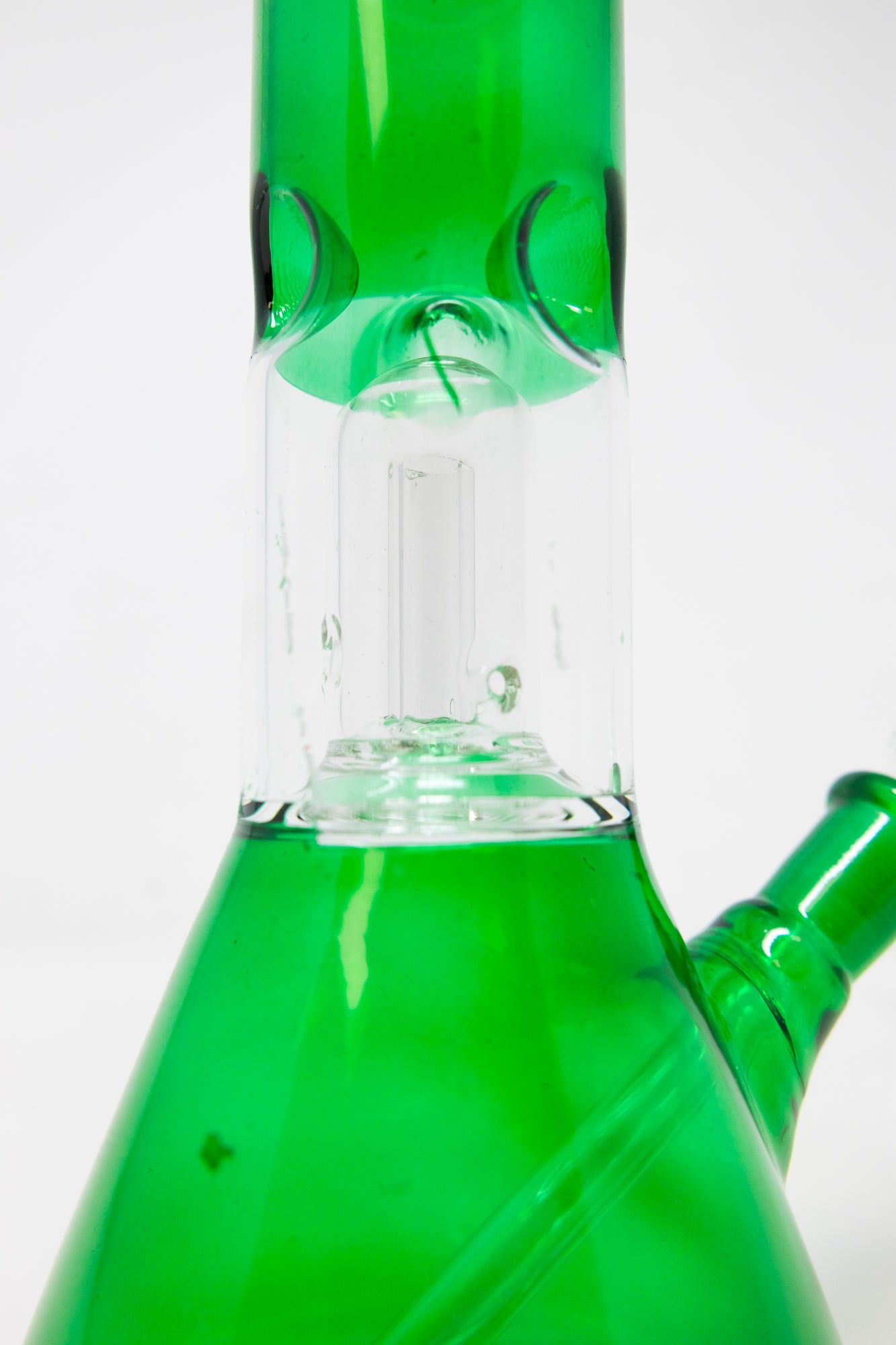 8" Green Single Perk Bong w/ Ice Catcher