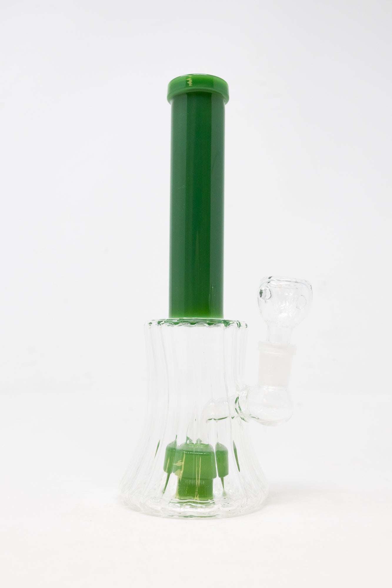 8.5" Green Twisted Base Skinny Neck Bong