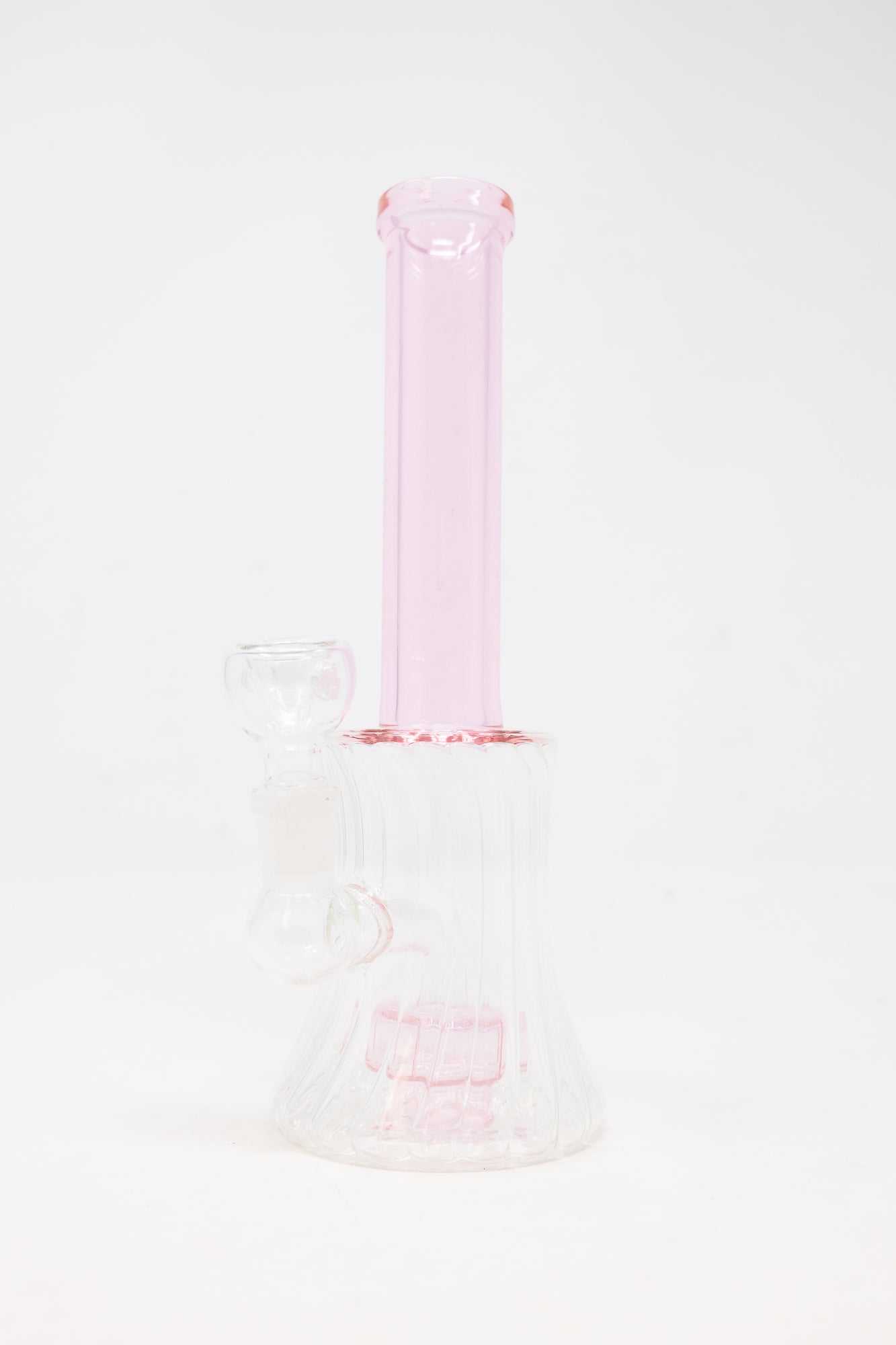 8.5" Pink Twisted Base Skinny Neck Bong