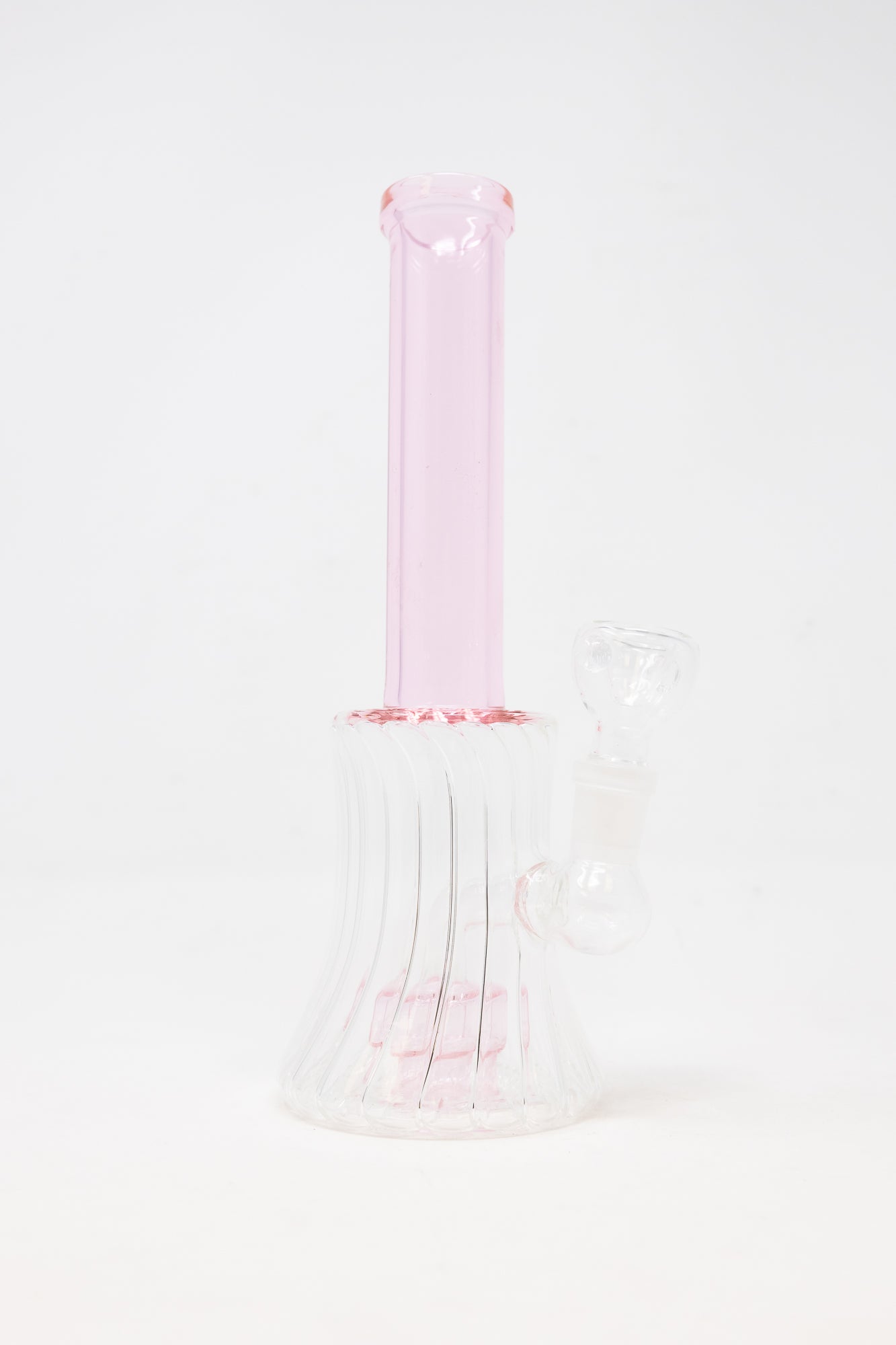 8.5" Pink Twisted Base Skinny Neck Bong