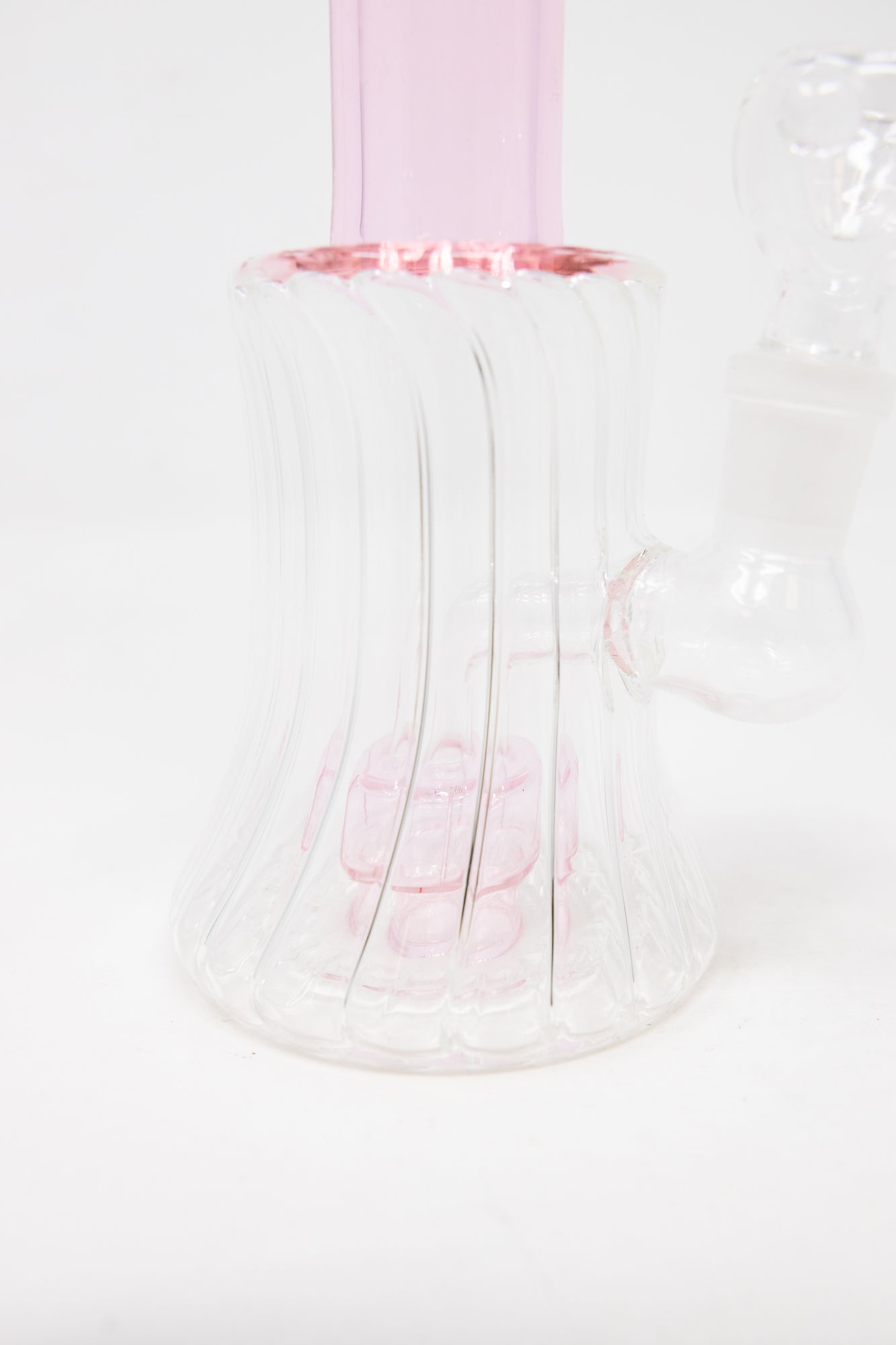 8.5" Pink Twisted Base Skinny Neck Bong