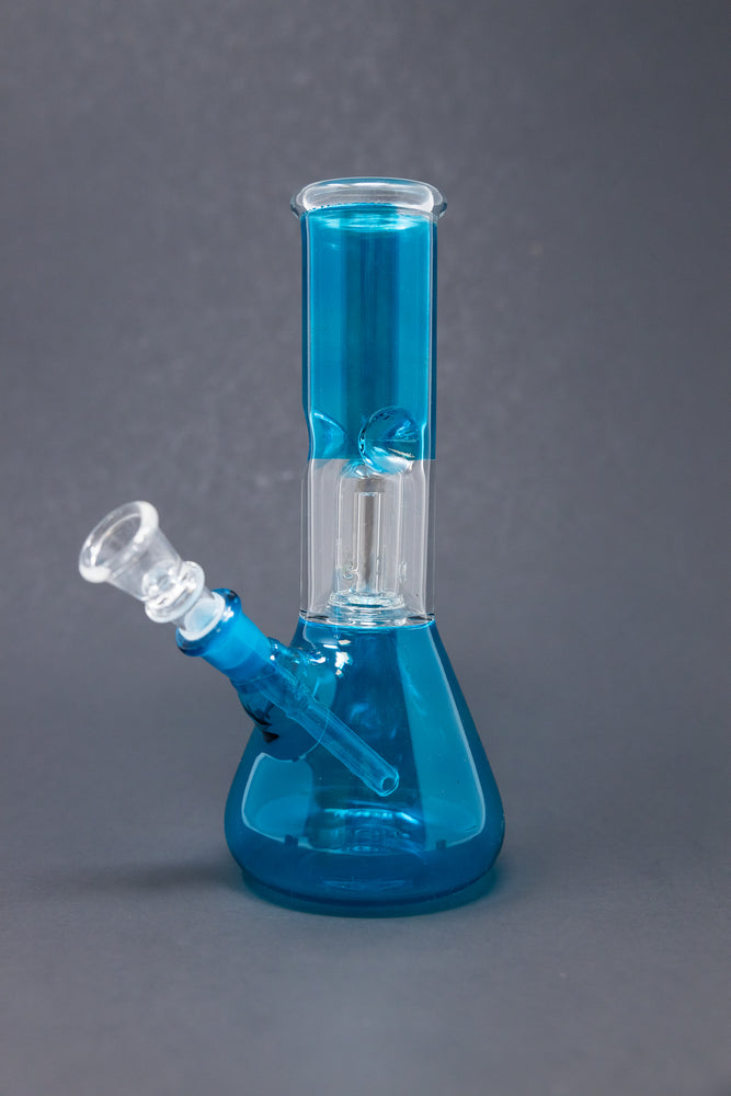 8" Teal Single Perk Bong w/ Ice Catcher