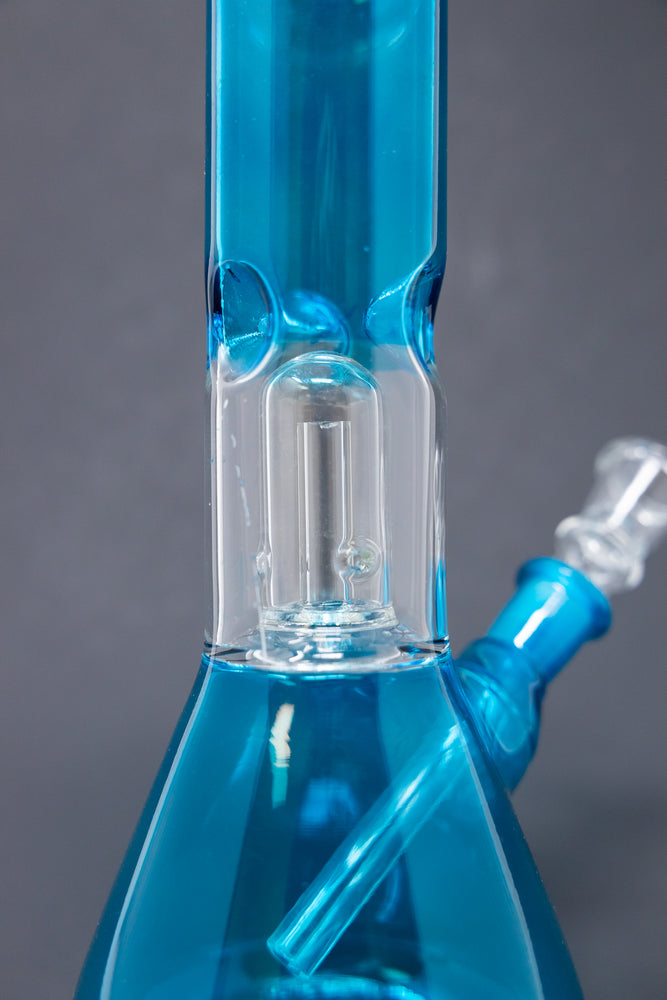 8" Teal Single Perk Bong w/ Ice Catcher