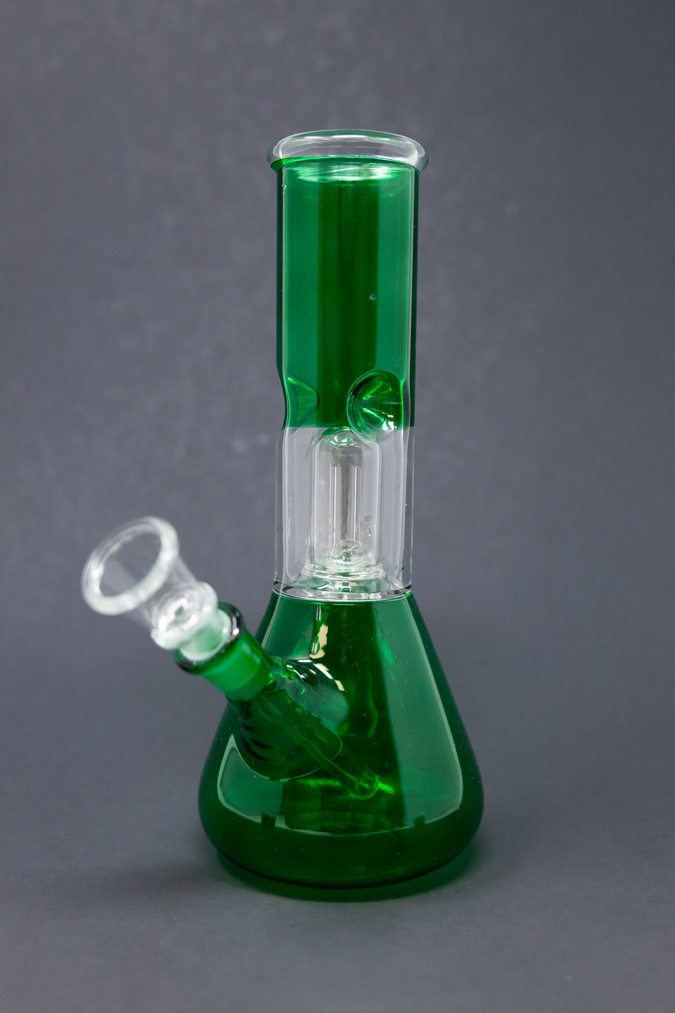 8" Green Single Perk Bong w/ Ice Catcher