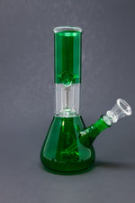 8" Green Single Perk Bong w/ Ice Catcher