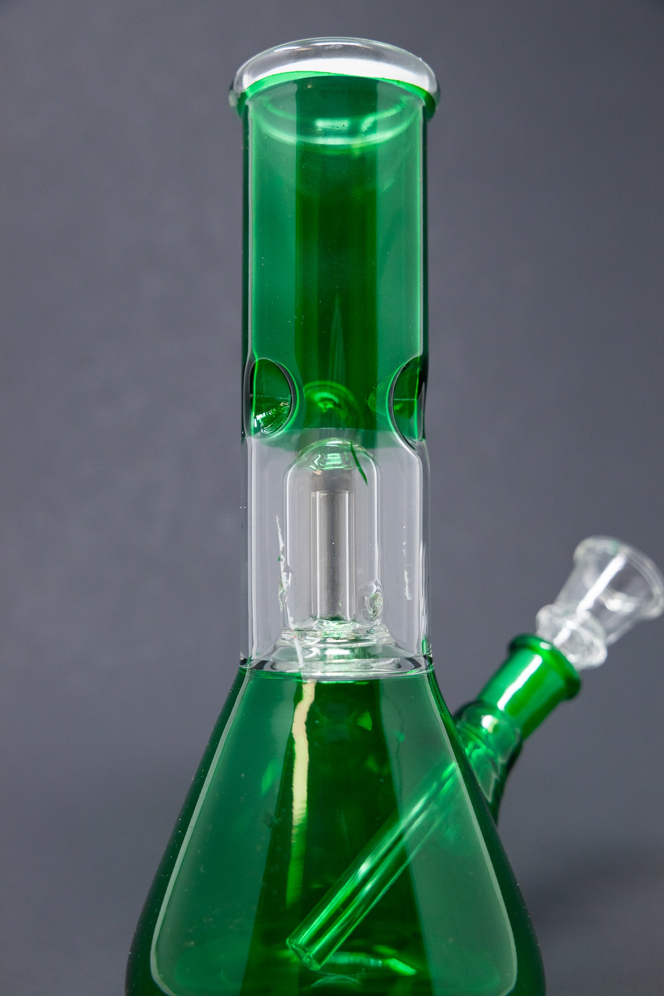 8" Green Single Perk Bong w/ Ice Catcher