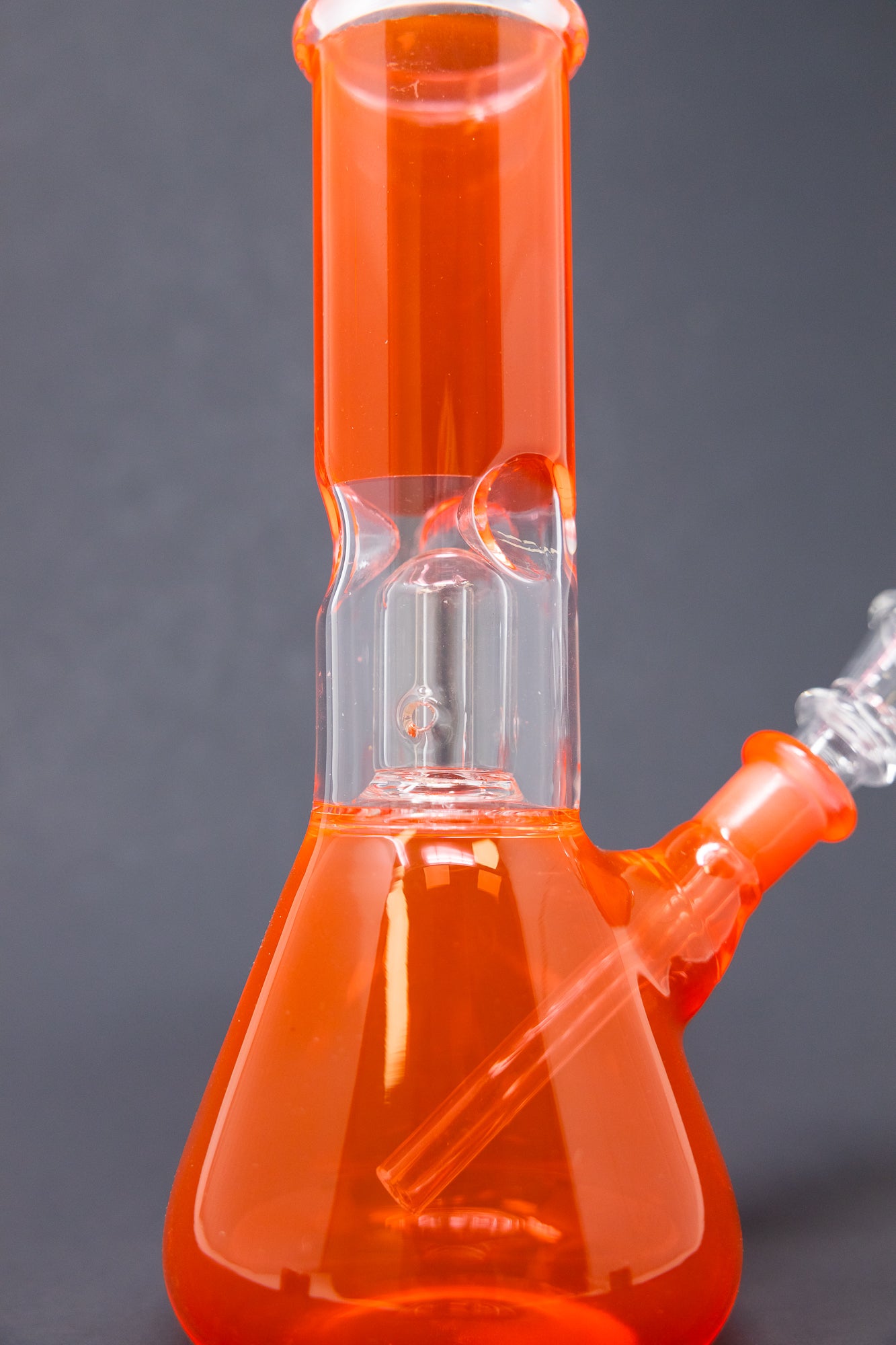 8" Orange Single Perk Bong w/ Ice Catcher