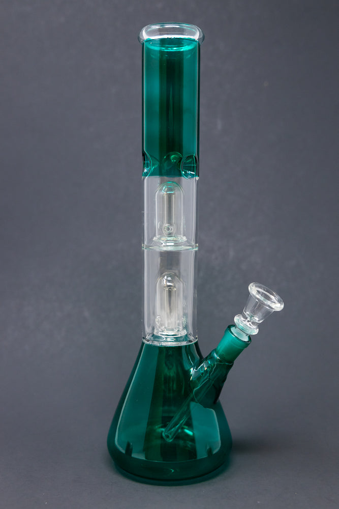 12" Aqua Double Percolator Bong