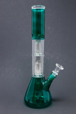 12" Aqua Double Percolator Bong