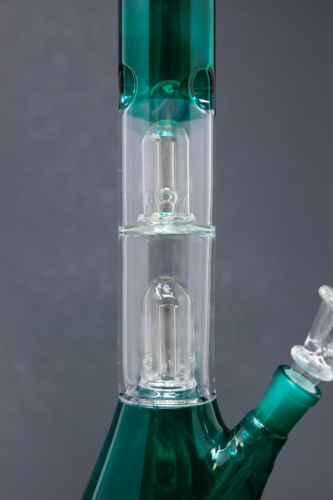 12" Aqua Double Percolator Bong