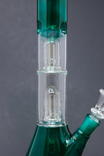 12" Aqua Double Percolator Bong