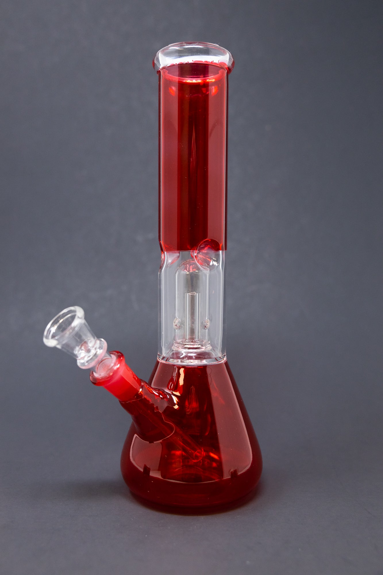 10" Red Single Percolator Bong