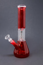 10" Red Single Percolator Bong