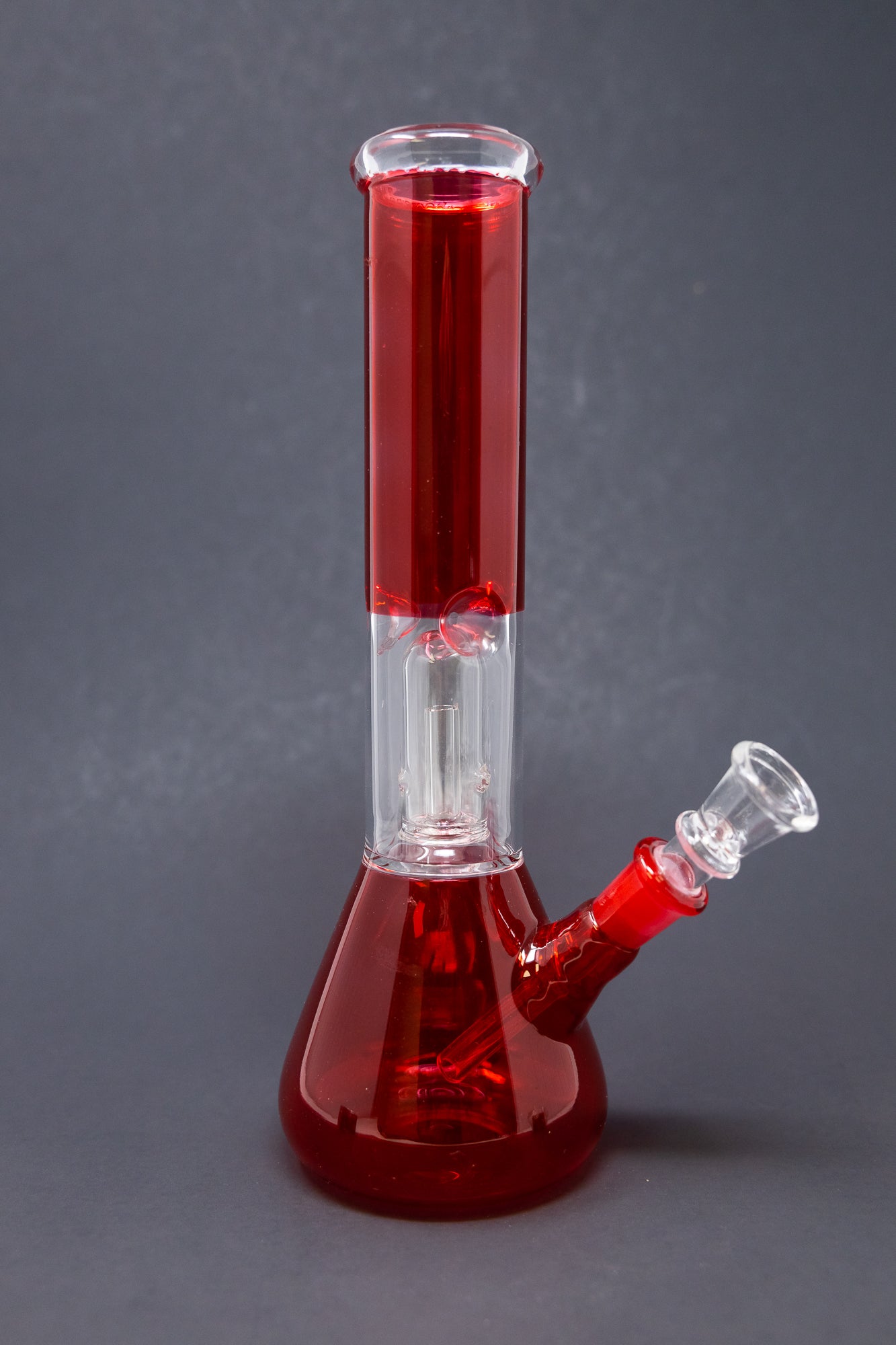 10" Red Single Percolator Bong