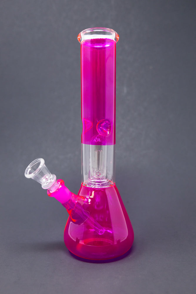 10" Neon Pink Single Percolator Bong