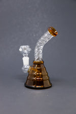 7" Amber Twisted Base Bong