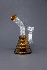 7" Amber Twisted Base Bong