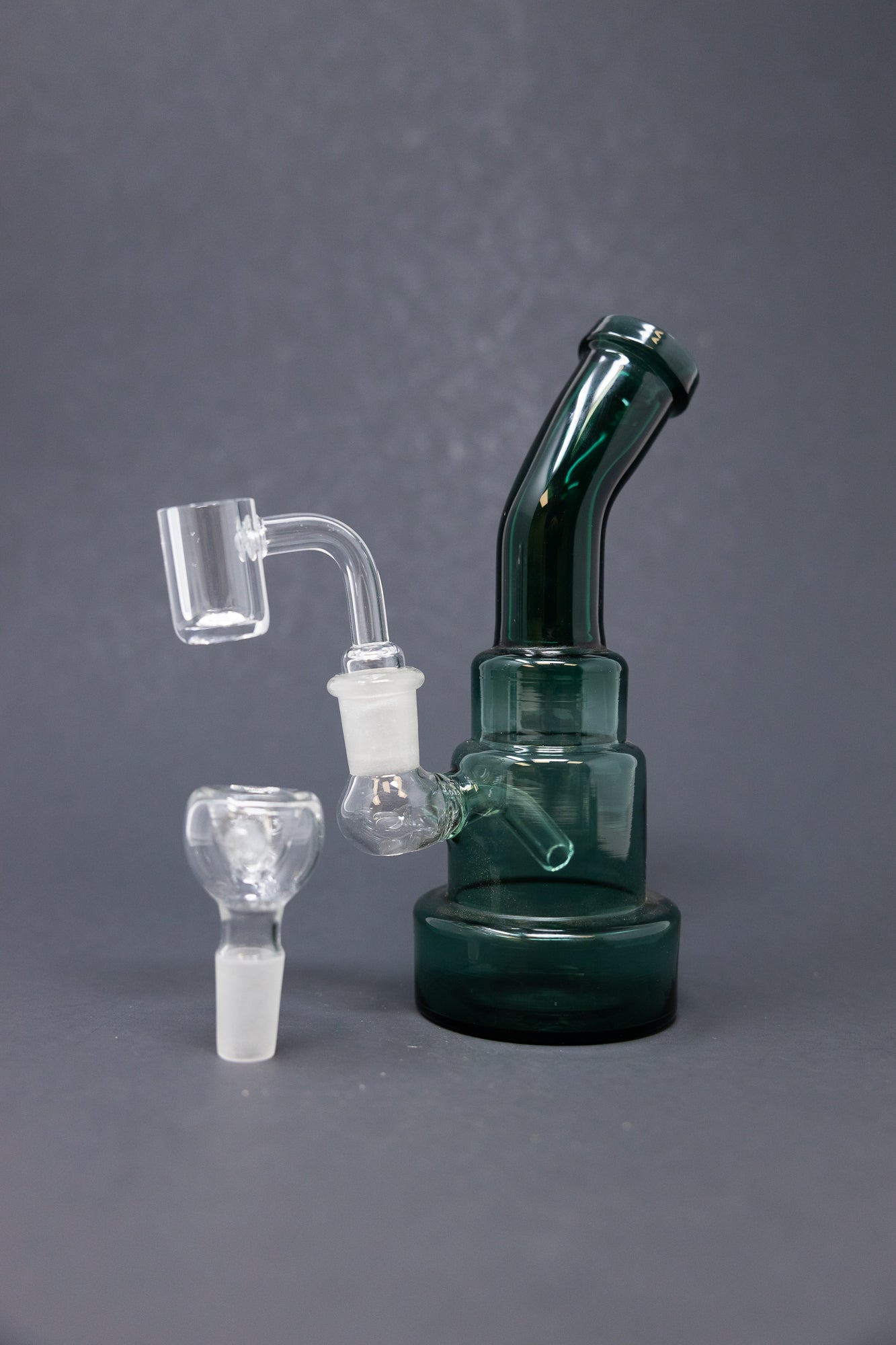 6" Dark Green Shower Bend Dab Rig