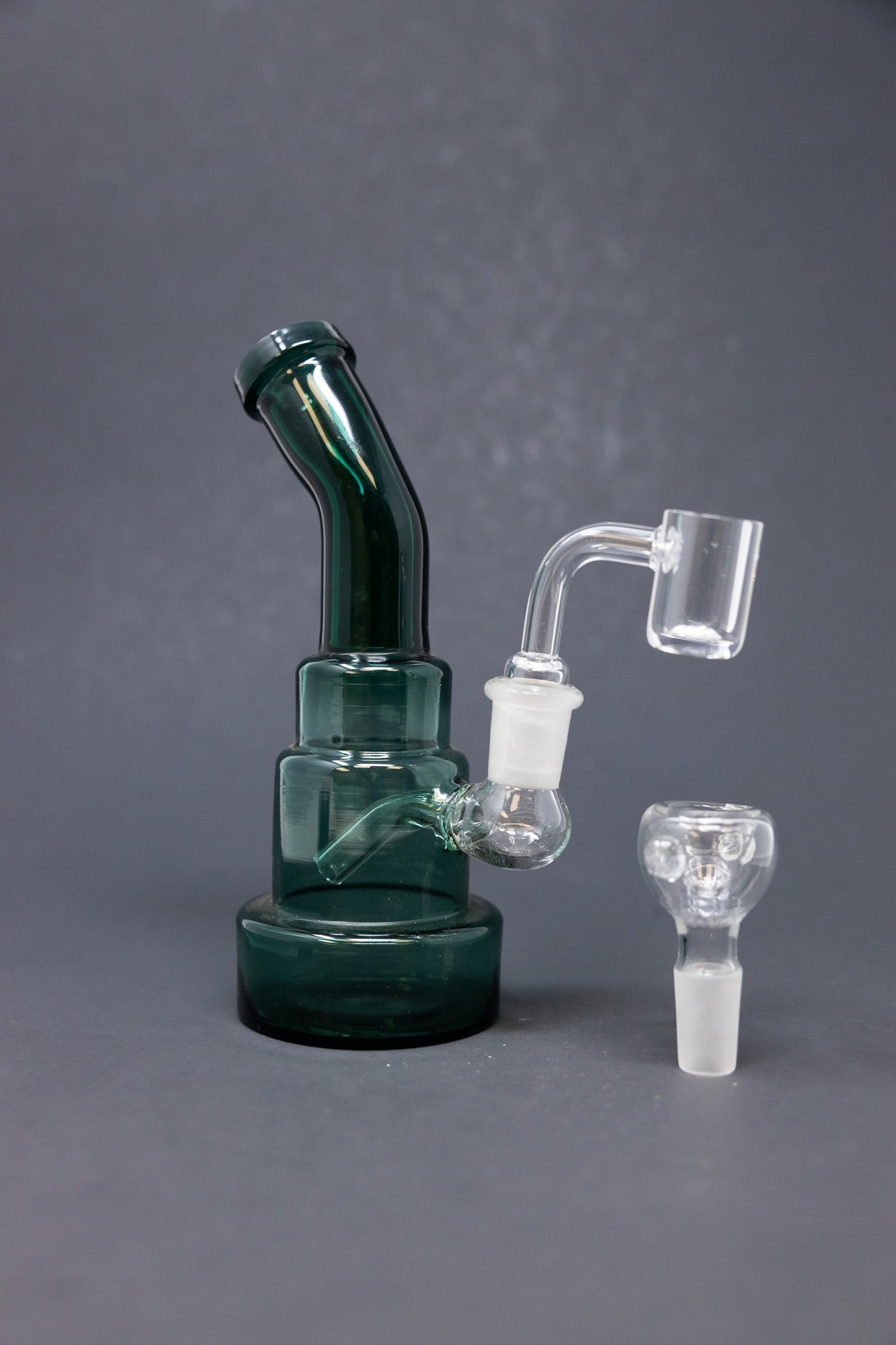 6" Dark Green Shower Bend Dab Rig