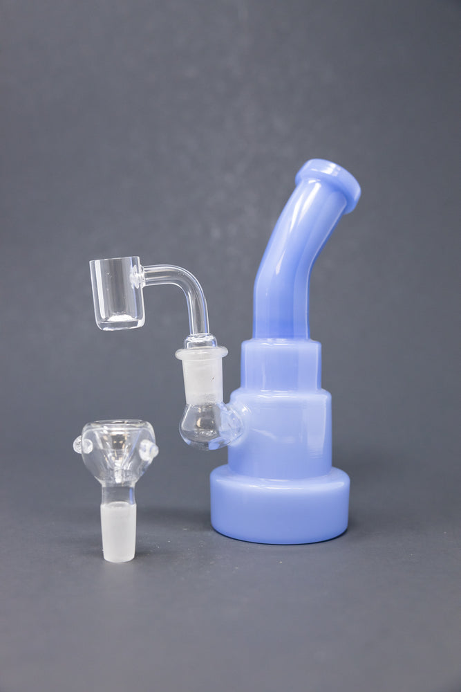 6" Baby Blue Shower Bend Dab Rig