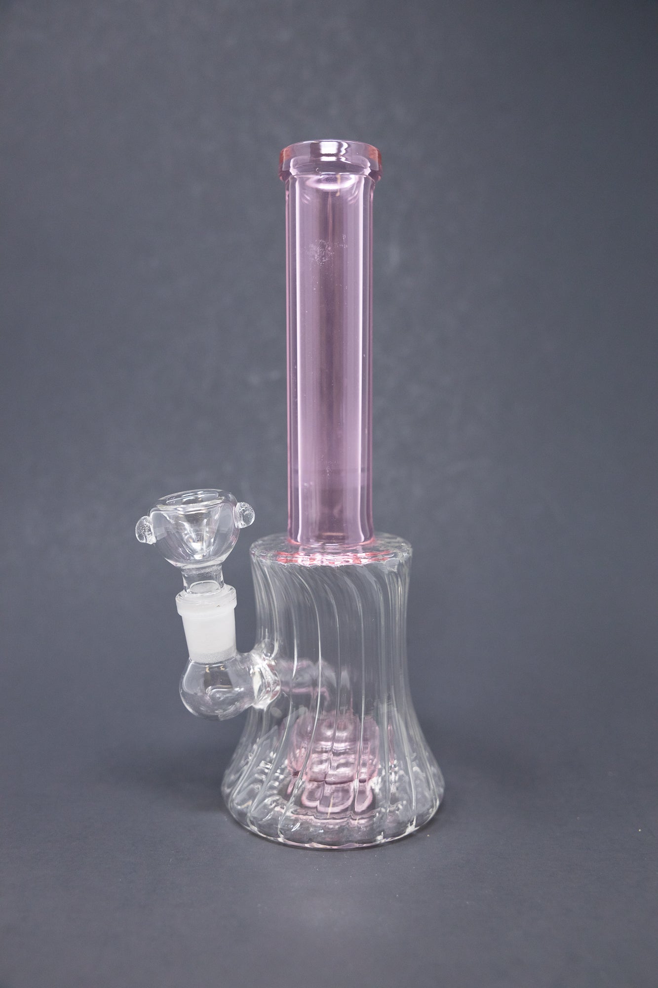 8.5" Pink Twisted Base Skinny Neck Bong