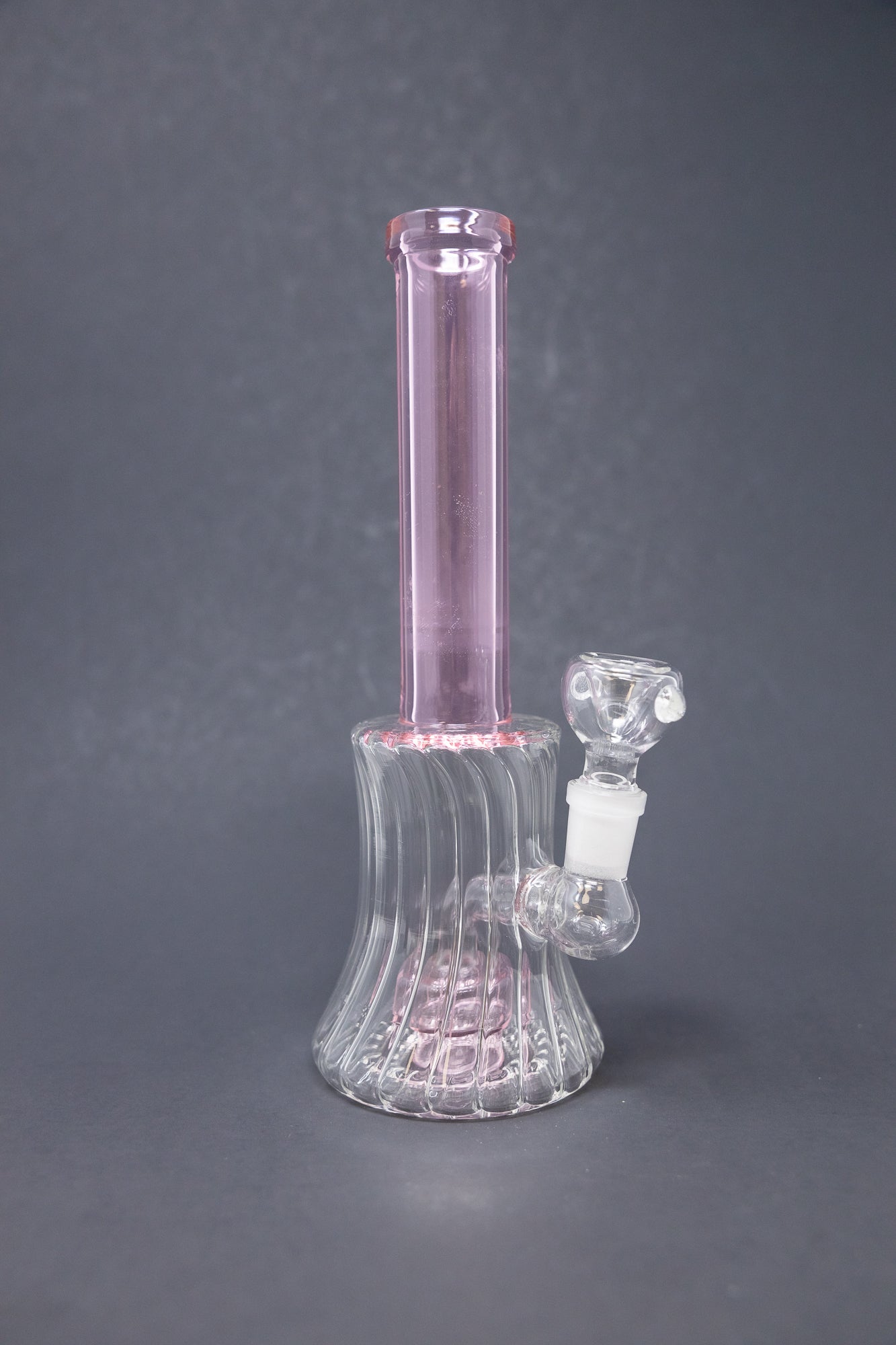 8.5" Pink Twisted Base Skinny Neck Bong