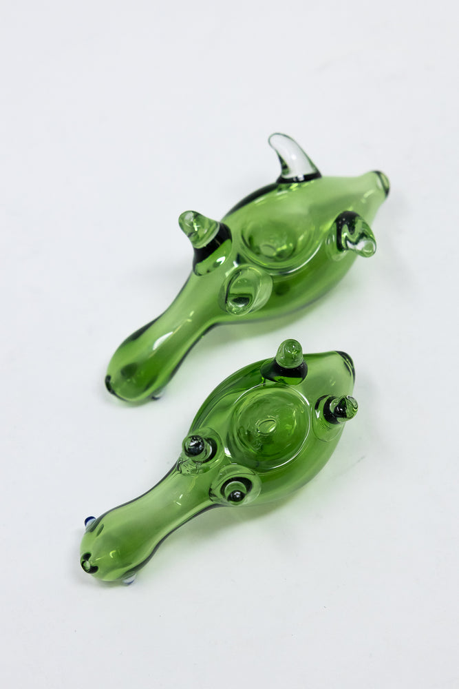 3" Green Turtle Glass Pipe