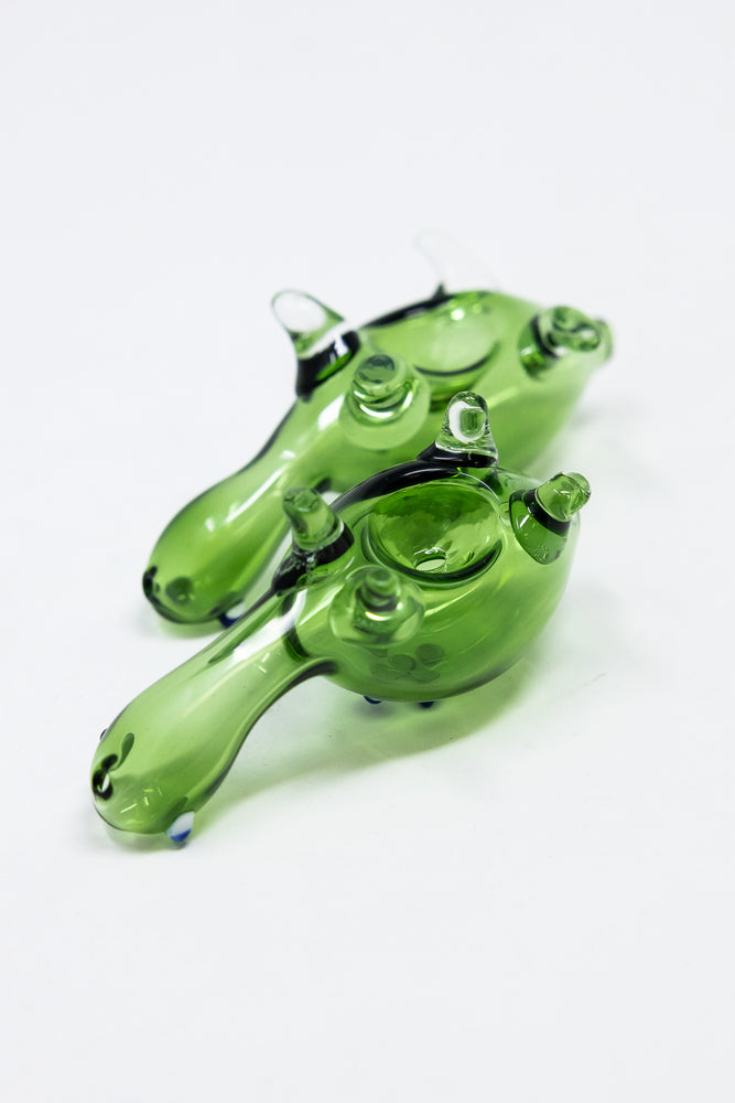 3" Green Turtle Glass Pipe