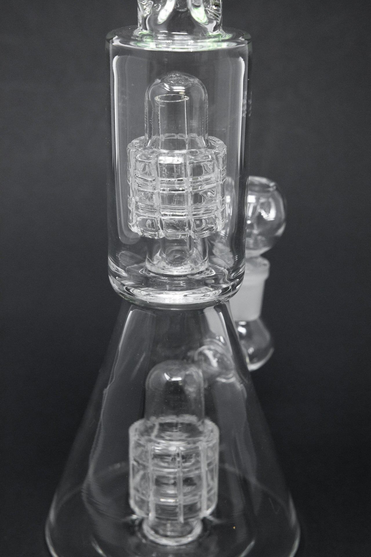 12” Green Double Percolator Beaker Base Bong w/ Ice Catcher