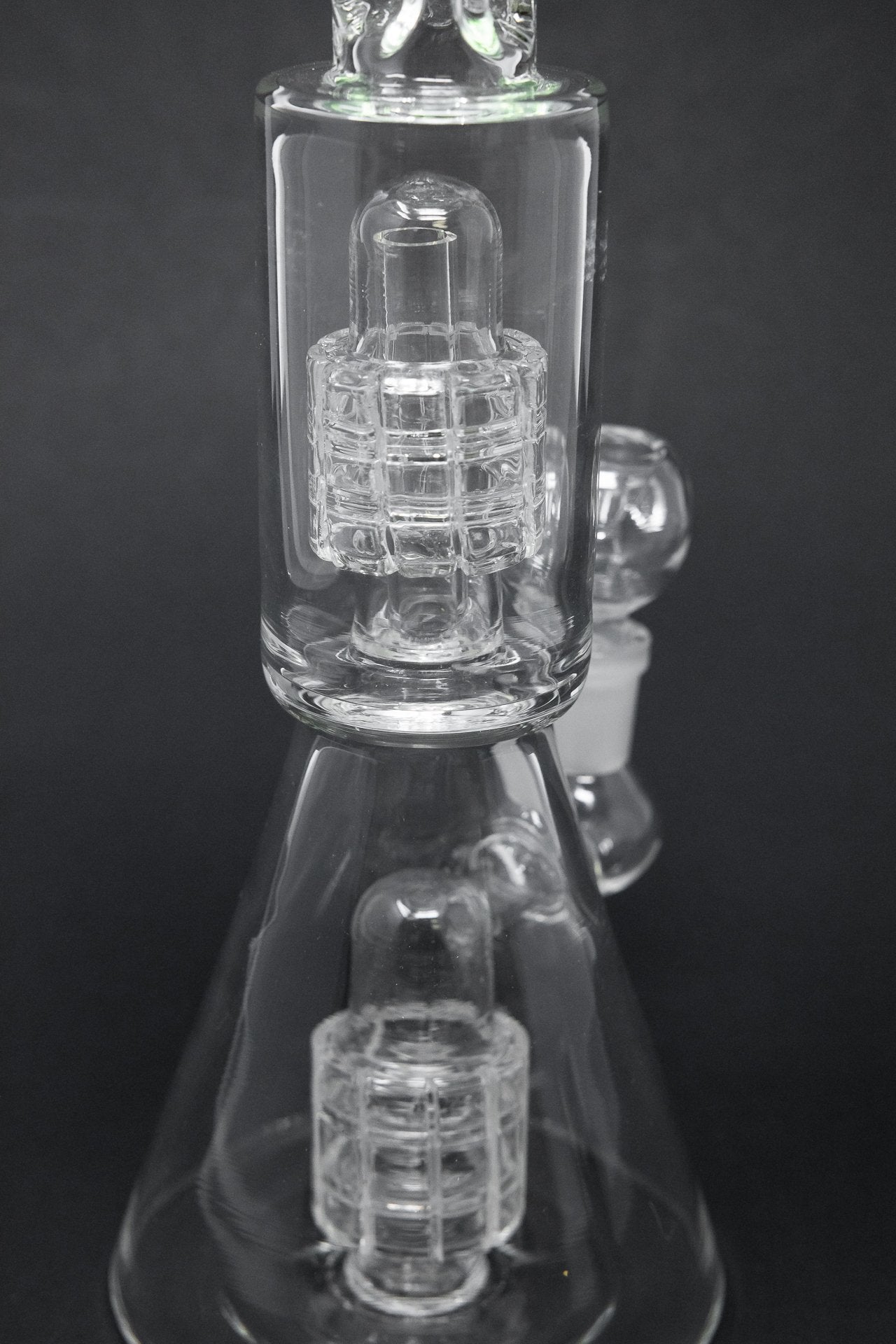 12” Green Double Percolator Beaker Base Bong w/ Ice Catcher