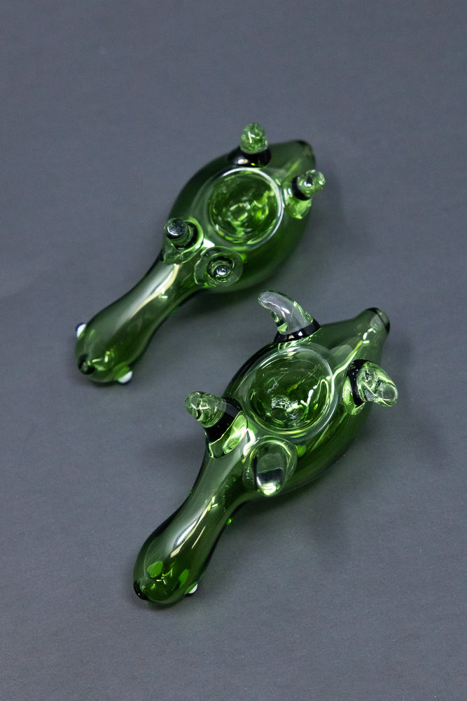 3" Green Turtle Glass Pipe