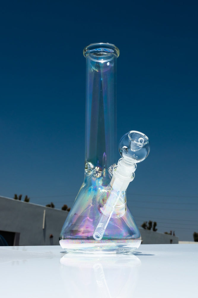 10" Iridescent Beaker Bong w/ Ice Catcher