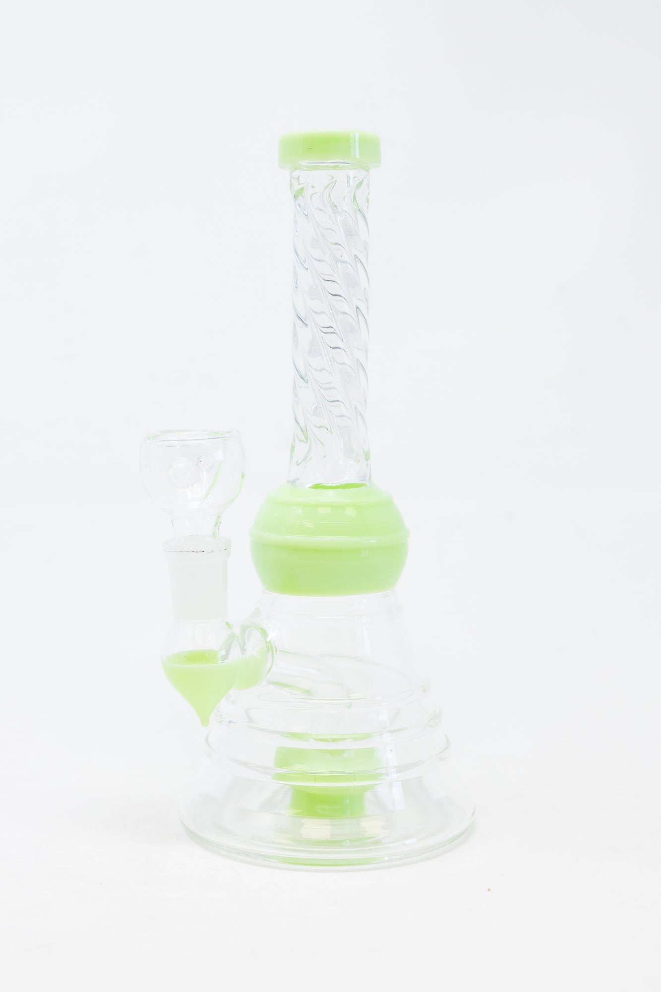 8" Slime Green Twisted Neck Bong