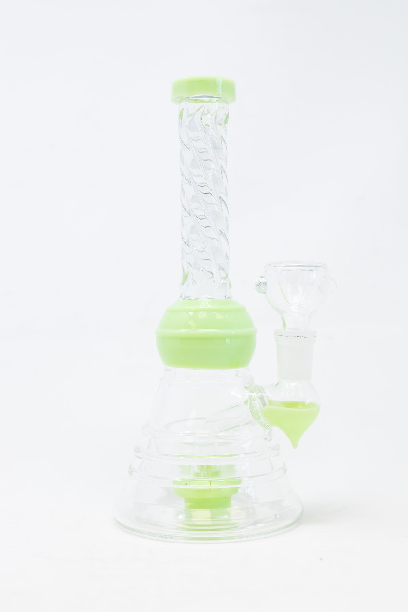 8" Slime Green Twisted Neck Bong
