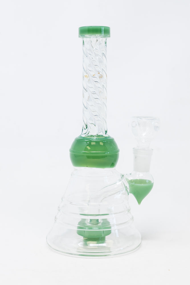 8" Green Twisted Neck Bong