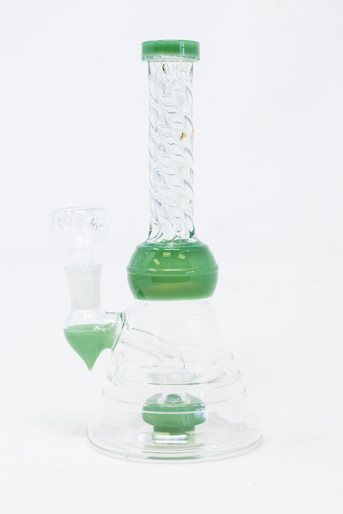 8" Green Twisted Neck Bong