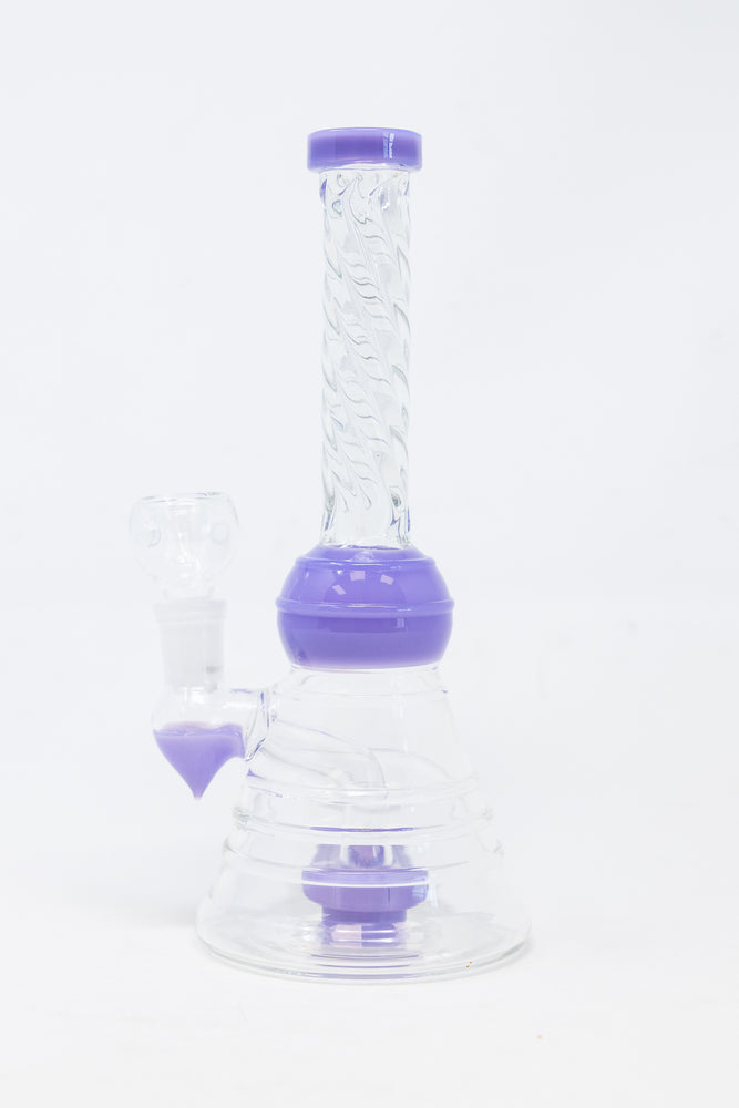 8" Slime Purple Twisted Neck Bong